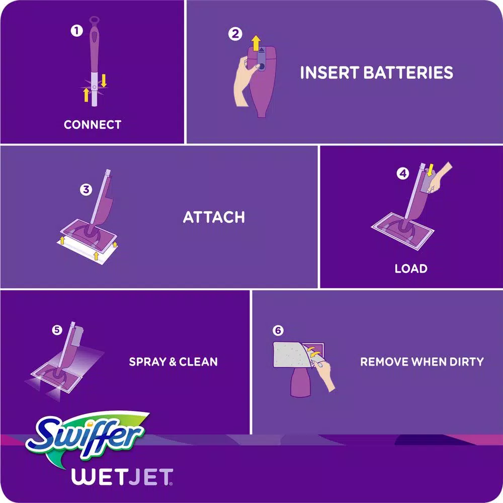 Swiffer WetJet Power Mop Starter Kit for Hardwood, Laminate, and Tile Floors