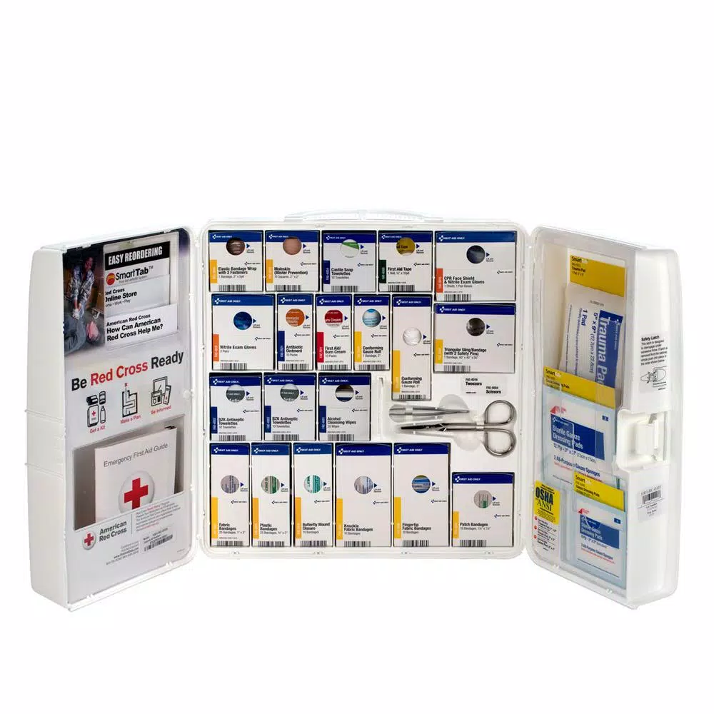 First Aid Only Red Cross 206-Piece Large SmartCompliance First Aid Kit Cabinet for 50 People