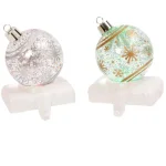 Unbranded 7.75 in. Battery Operated LED Glass Stocking Holders, Set of 2 thumbnail 2