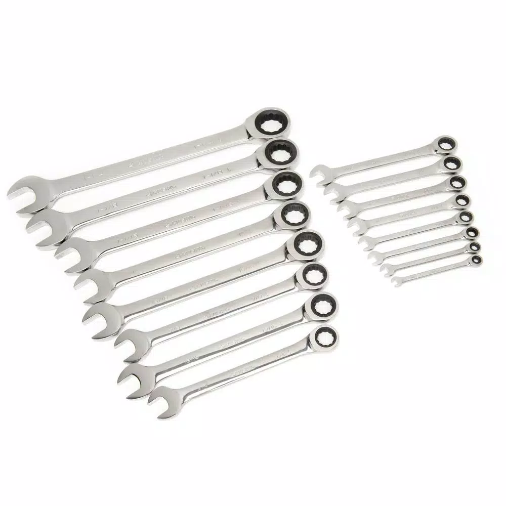 Husky 16-Piece SAE Ratcheting Wrench Set, 12-Point Alloy Steel