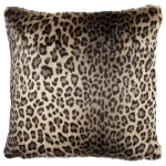 Safavieh Faux Black Leopard Print Throw Pillow, 20x20 Square Accent Pillow with Feather Fill thumbnail 2