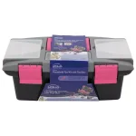 Apollo 53-Piece Home Tool Kit with Storage Box - Pink Hand Tool Set thumbnail 3