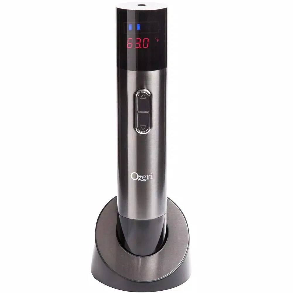 Ozeri Maestro Electric Wine Opener with Infrared Thermometer, Stainless Steel
