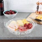 Classic Cuisine Cold Veggie Tray Serving Platter with Cooling Compartment and Domed Lid, 6-Piece Set thumbnail 5