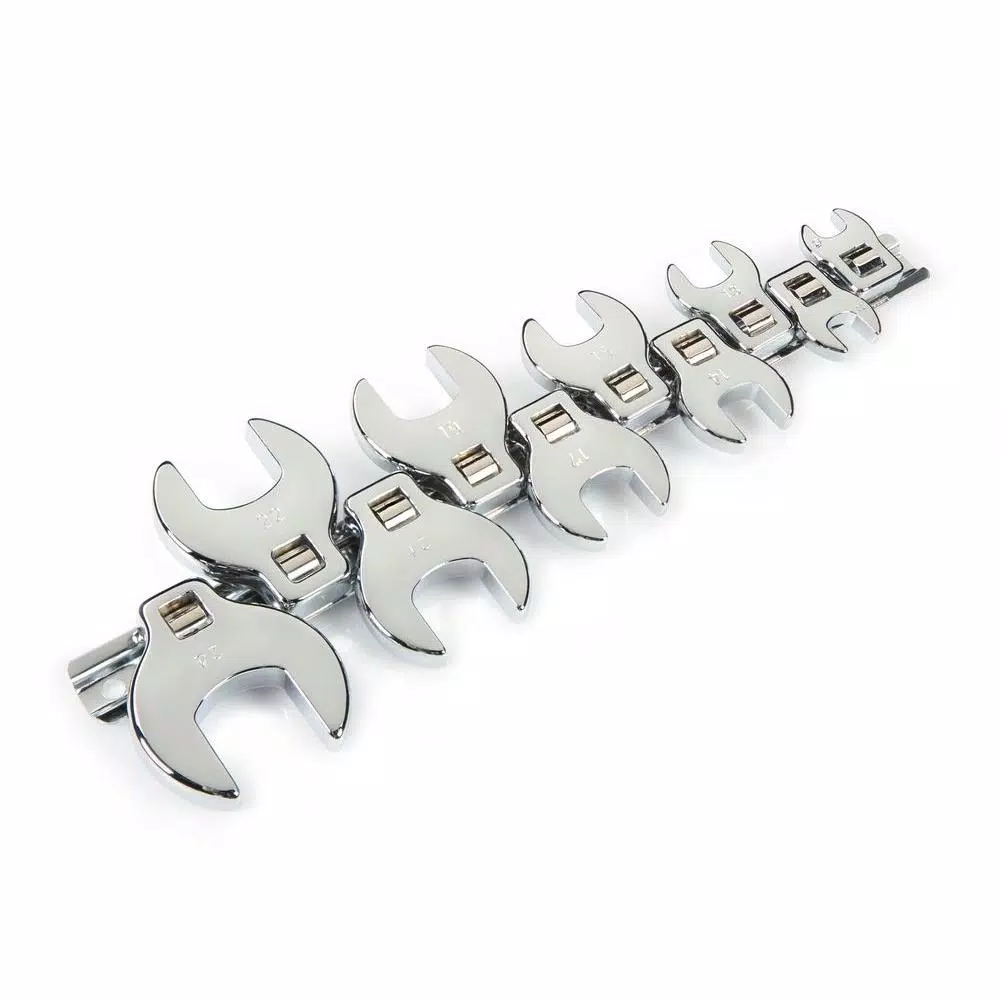 TEKTON 10-Piece 3/8 in. Drive Metric Crowfoot Wrench Set, 10-24 mm