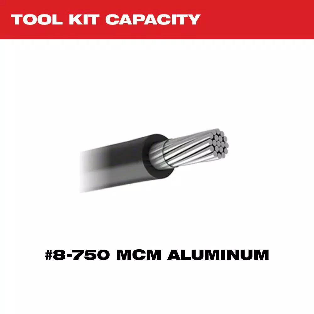 Milwaukee M18 FORCE LOGIC 600 MCM Cordless Aluminum Crimper Kit with 750 MCM Expanded Jaw