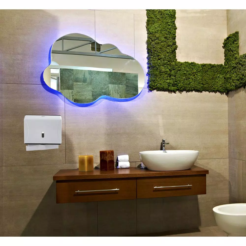 Mind Reader White Wall Mounted Multi-Fold Paper Towel Dispenser for C-Fold and M-Fold Towels