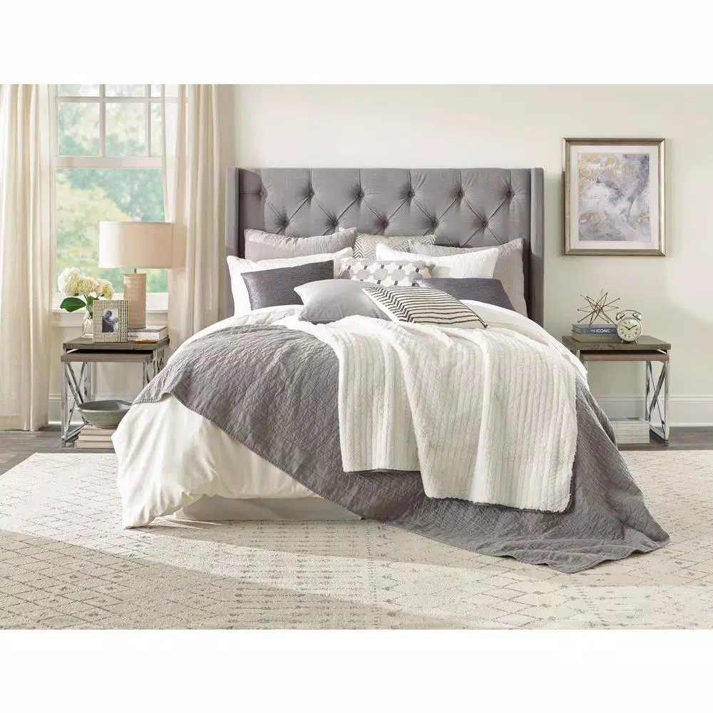 Safavieh Emilia Cream Striped 18 in. x 18 in. Cotton Throw Pillow with Down Alternative Fill