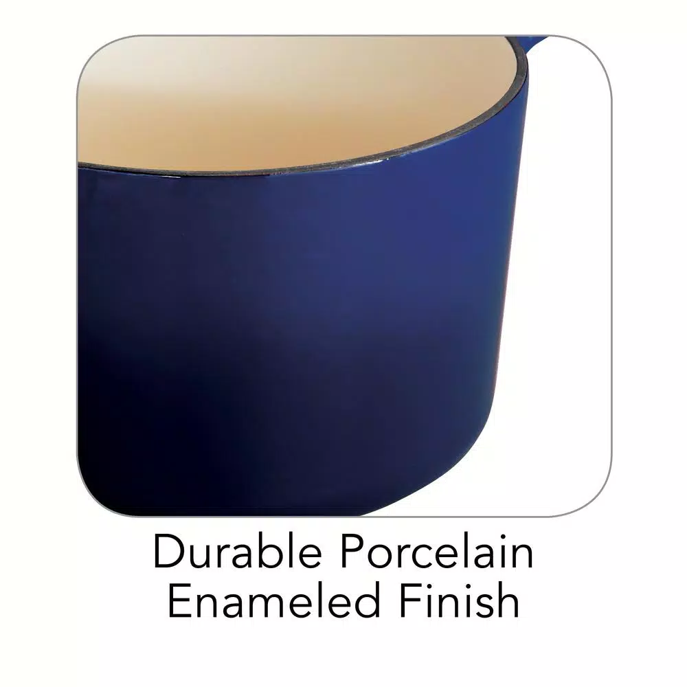 Tramontina 2.5 Qt. Enameled Cast Iron Sauce Pan with Lid, Gradated Cobalt Blue