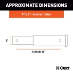 CURT 8" Receiver Tube Extender, 2" Shank, 3,500 lbs. Capacity thumbnail 4