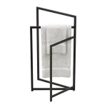 Gatco 3-Tier Freestanding Rectangle Towel Rack, Matte Black thumbnail 3