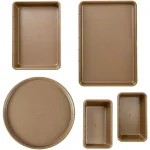 Wilton 5-Piece Ceramic-Coated Non-Stick Bakeware Set, Gold thumbnail 1