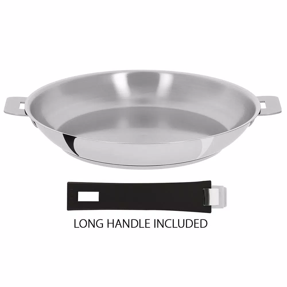 Cristel Tulipe 11 in. Stainless Steel Frying Pan with Removable Handle System