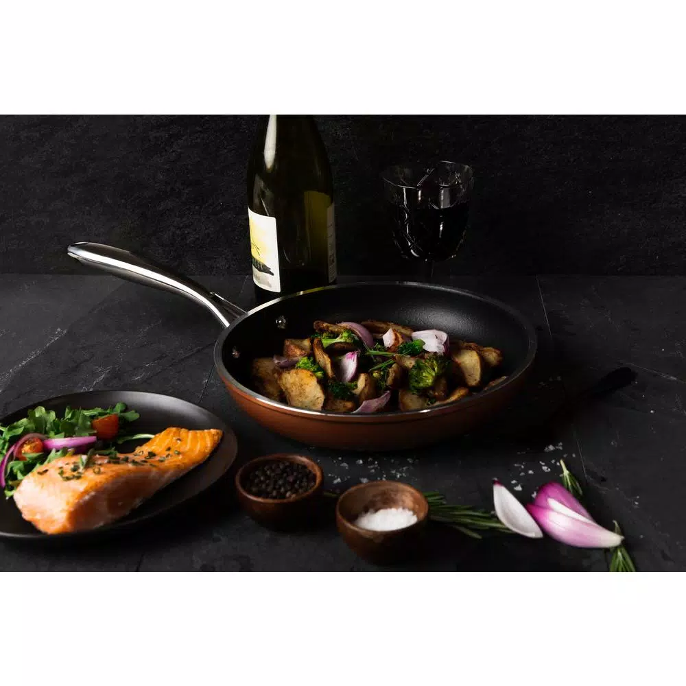 Gotham Steel 12 in. Copper Cast Textured Aluminum Non-Stick Fry Pan