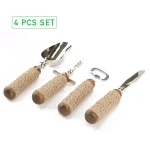 Mind Reader Products 4-Piece Bar Tool Set with Rope-Wrapped Handles, Stainless Steel thumbnail 2
