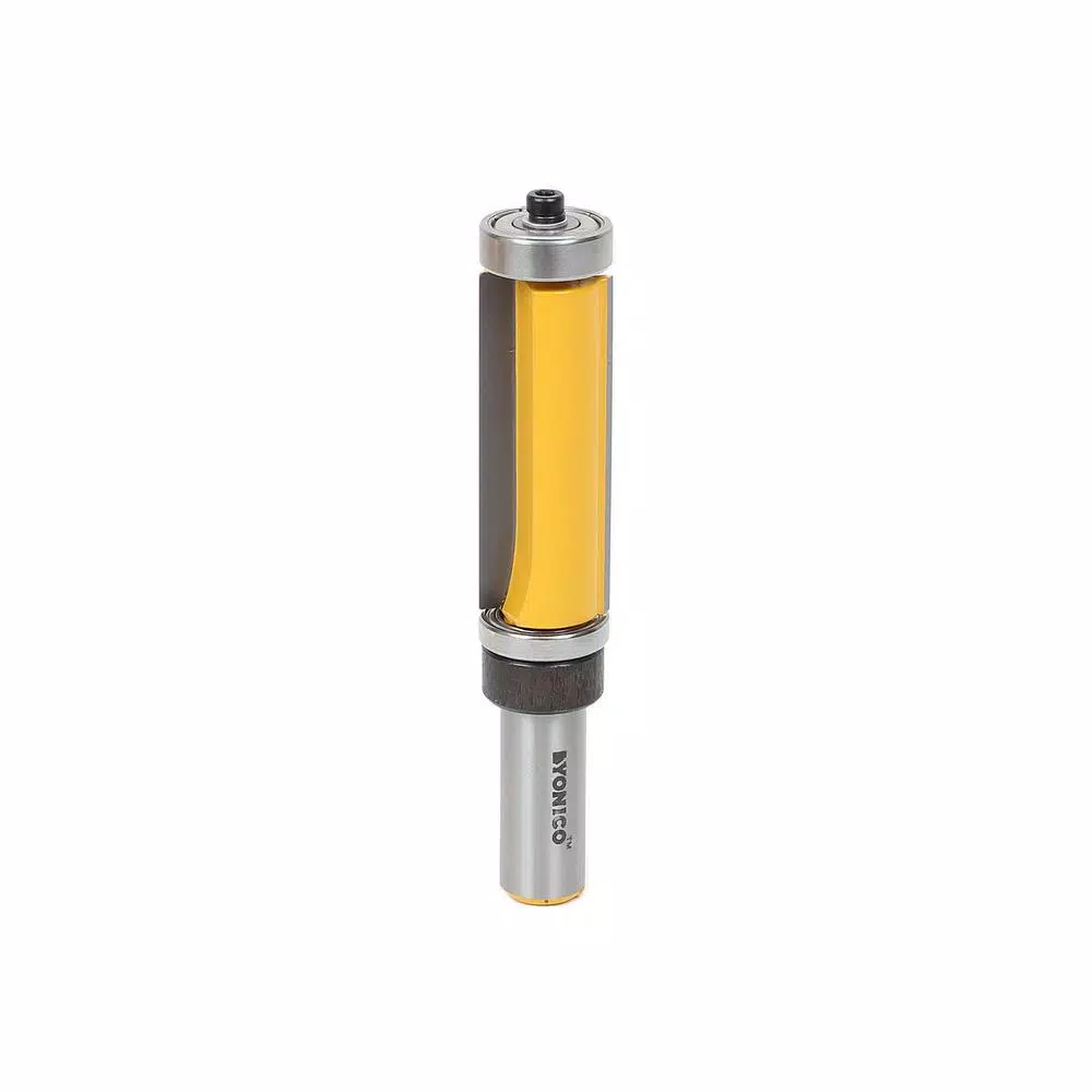 Yonico 1/2 in. Shank Carbide Tipped Top and Bottom Bearing Flush Trim Router Bit