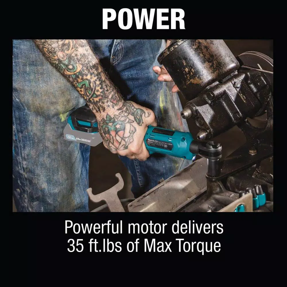 Makita 12V MAX CXT Cordless Ratchet Kit with 3/8 in. and 1/4 in. Anvils and 4.0 Ah Battery