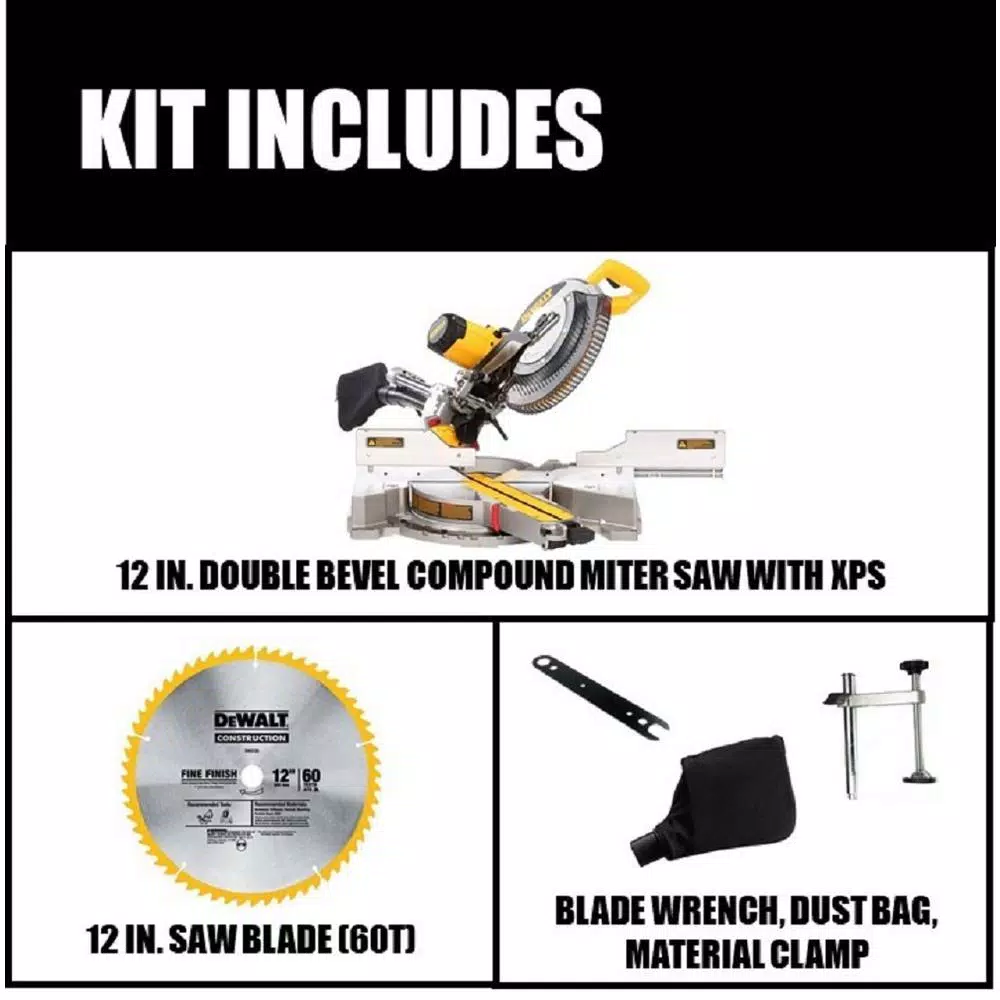 DEWALT 12 in. 15 Amp Sliding Compound Miter Saw with XPS Technology