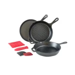 Lodge 7-Piece Seasoned Cast Iron Cookware Set with Griddle, Skillet, Grill Pan and Accessories thumbnail 1