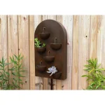 Kenroy Home Silva 31 in. Steel Wall Fountain with Built-in Planters, Rusty Red Finish thumbnail 6