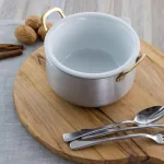 Gibson Home Noble Taste 0.81 qt. Round Stainless Steel Mini Dutch Oven with Ceramic Insert, Silver thumbnail 3