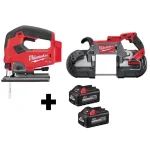 Milwaukee M18 FUEL 18V Brushless Cordless Jig Saw and Deep Cut Band Saw Combo Kit with (2) 6.0 Ah Batteries thumbnail 1