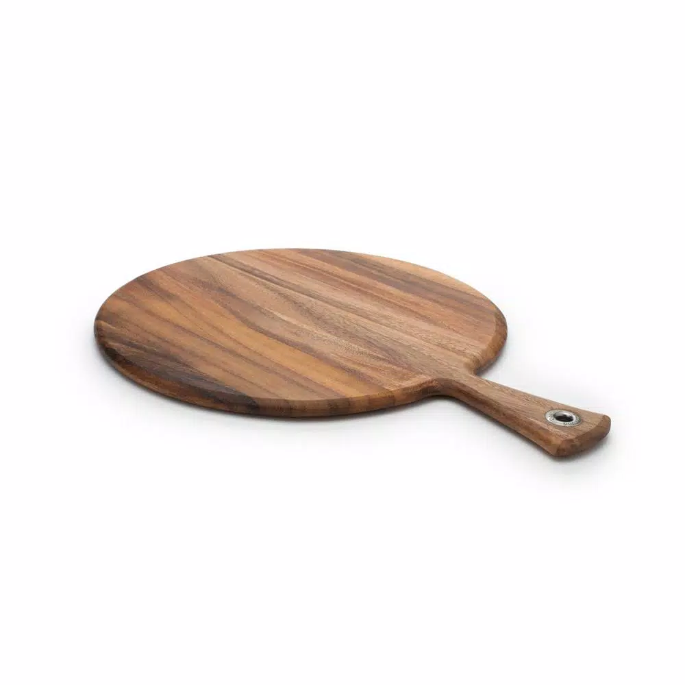 Ironwood Handcrafted Acacia Wood Round Cheese Board and Serving Paddle, 16-inch