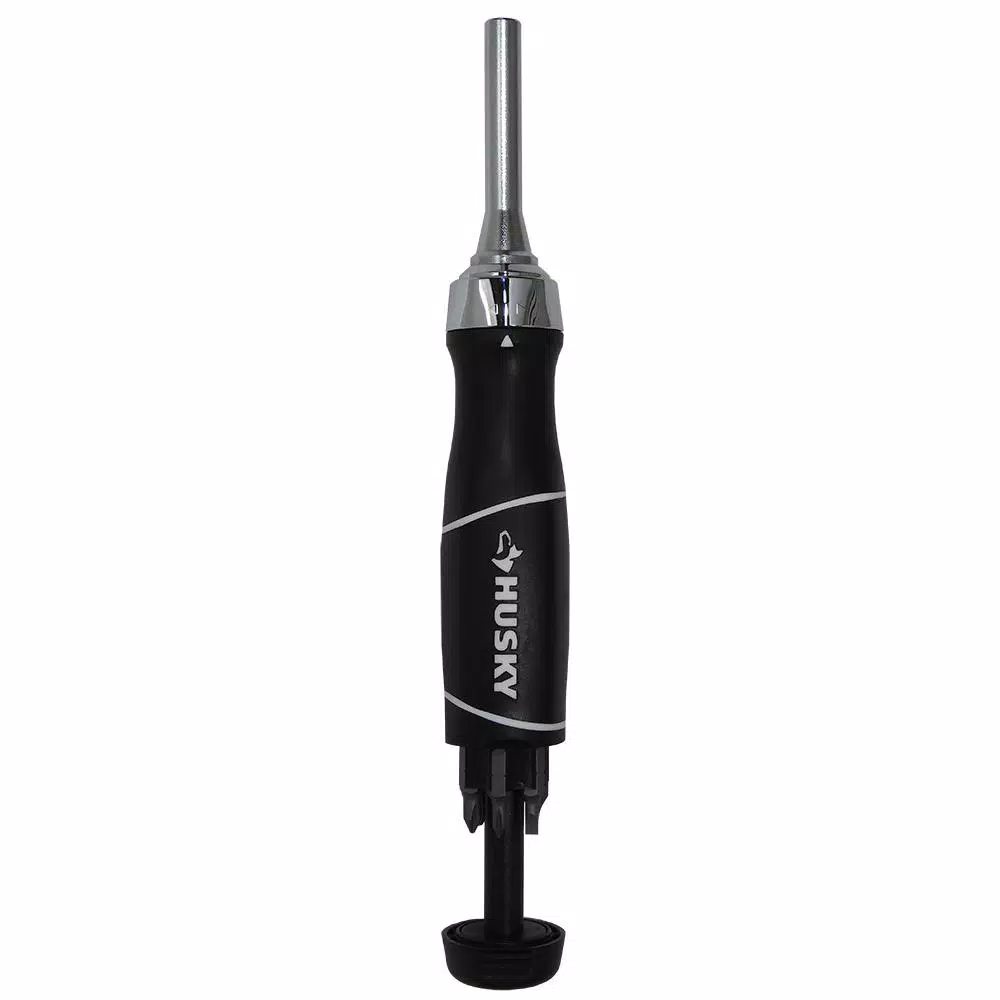 Husky 10-Piece Ratcheting Screwdriver Set with Slotted, Phillips, and Tamper Resistant Torx Bits