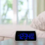 Equity by La Crosse Digital 6 x 4 in. LCD Interchangeable Color Display Alarm Clock - Silver thumbnail 1