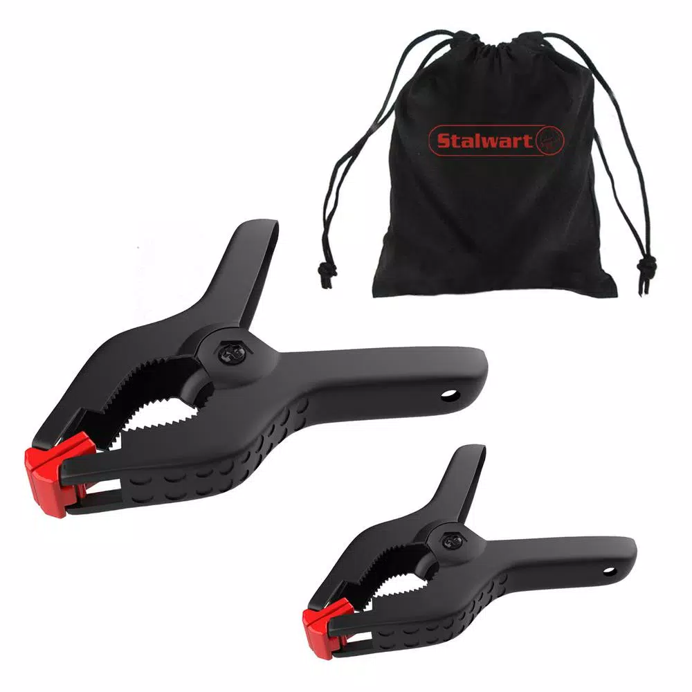 Stalwart Assorted Spring Clamps, 10-Piece Set with Storage Bag