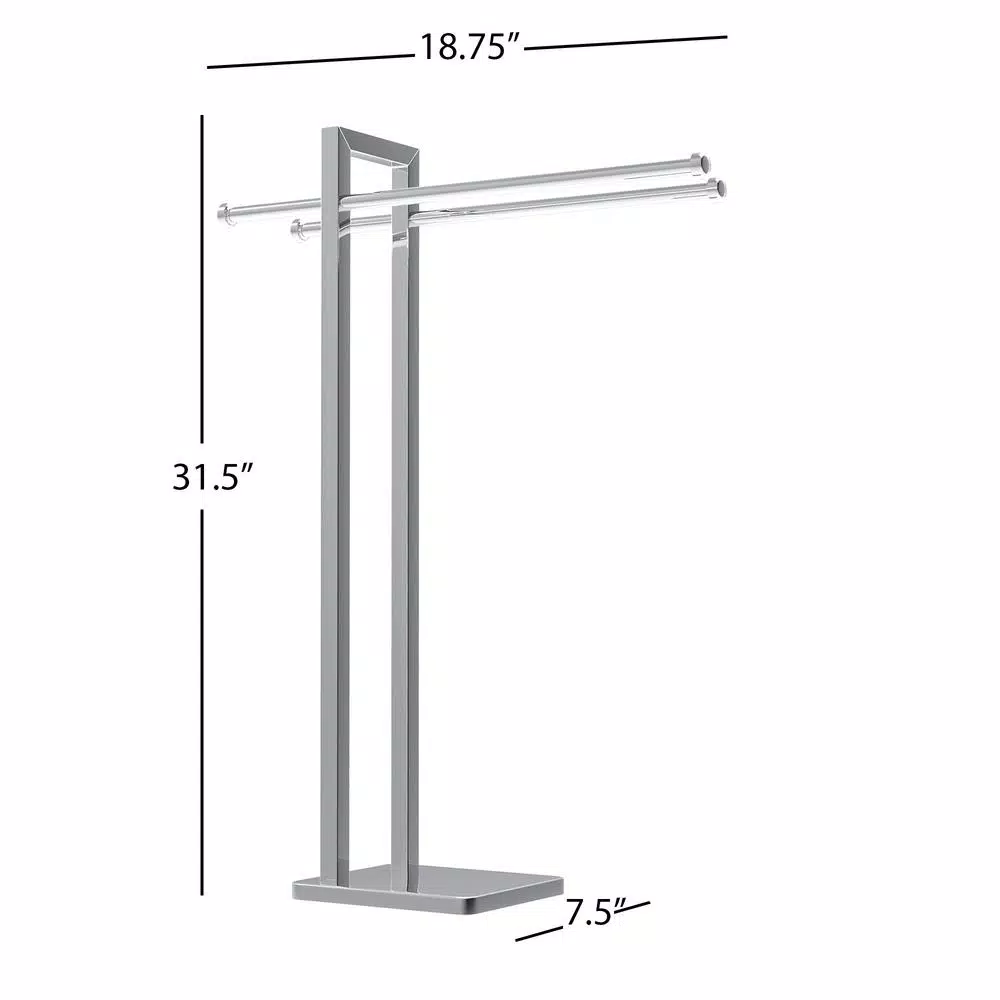 Lavish Home Freestanding Stainless Steel Towel Rack Valet, Chrome Finish