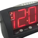 Westclox Digital LED Table Alarm Clock with Oversized Snooze Bar, Black thumbnail 3