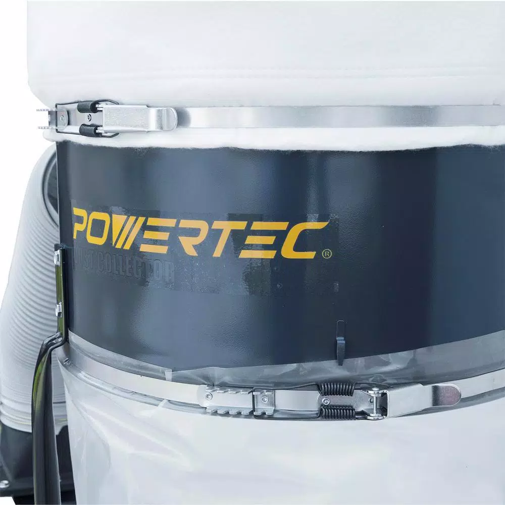POWERTEC 1.5 HP Portable Dust Collector, 1250 CFM, 2.5 Micron Filtration