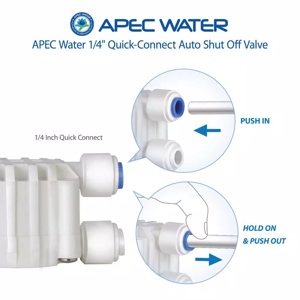 APEC Water Systems APEC Auto Shut Off Valve with 1/4 in. Quick Connect for Reverse Osmosis Water Filtration Systems