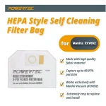 POWERTEC 10-Pack Fleece Filter Bags for Makita XCV05Z Backpack Vacuum Dust Extractor thumbnail 2