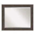 Amanti Art 33.5 in. W x 27.5 in. H Rustic Pine Framed Rectangular Bathroom Vanity Mirror thumbnail 4