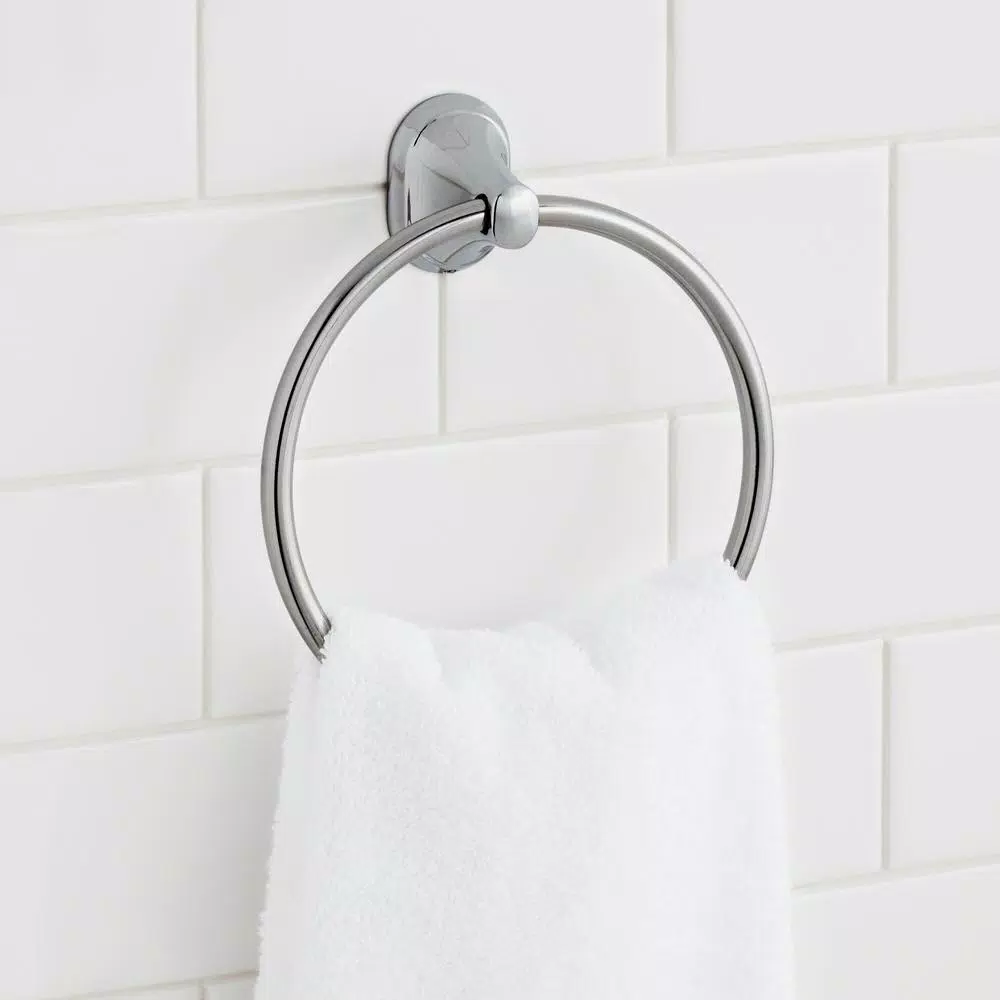 Glacier Bay Treyburn Chrome Hand Towel Ring - Stainless Steel Wall Mount