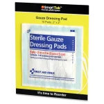 First Aid Only Sterile Gauze Dressing Pads, 8-Ply, 10 per Pack thumbnail 1