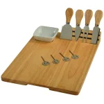 Unbranded Picnic at Ascot Windsor Hardwood Cheese Board Set with Ceramic Bowl, 4 Tools, and Markers thumbnail 8