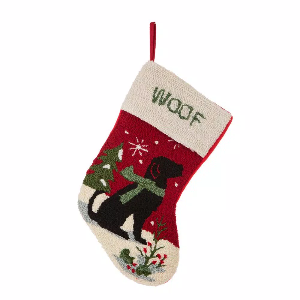 Glitzhome 21 in. Hooked Cat and Dog Christmas Stockings, 2-Pack