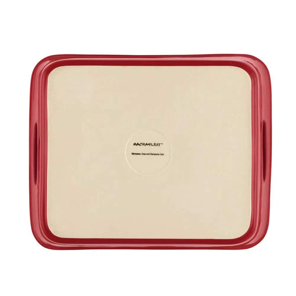 Rachael Ray Lasagna Lover 9 x 13 in. Porcelain Casserole Dish, Cranberry Red