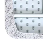 Brielle Home 30x72" Cotton Fabric Fitted Table Cover, Grey Granite Stone Pattern thumbnail 4
