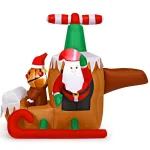 Costway 6 ft. Santa Claus Flying Airplane Inflatable Christmas Decoration with LED Lights thumbnail 1
