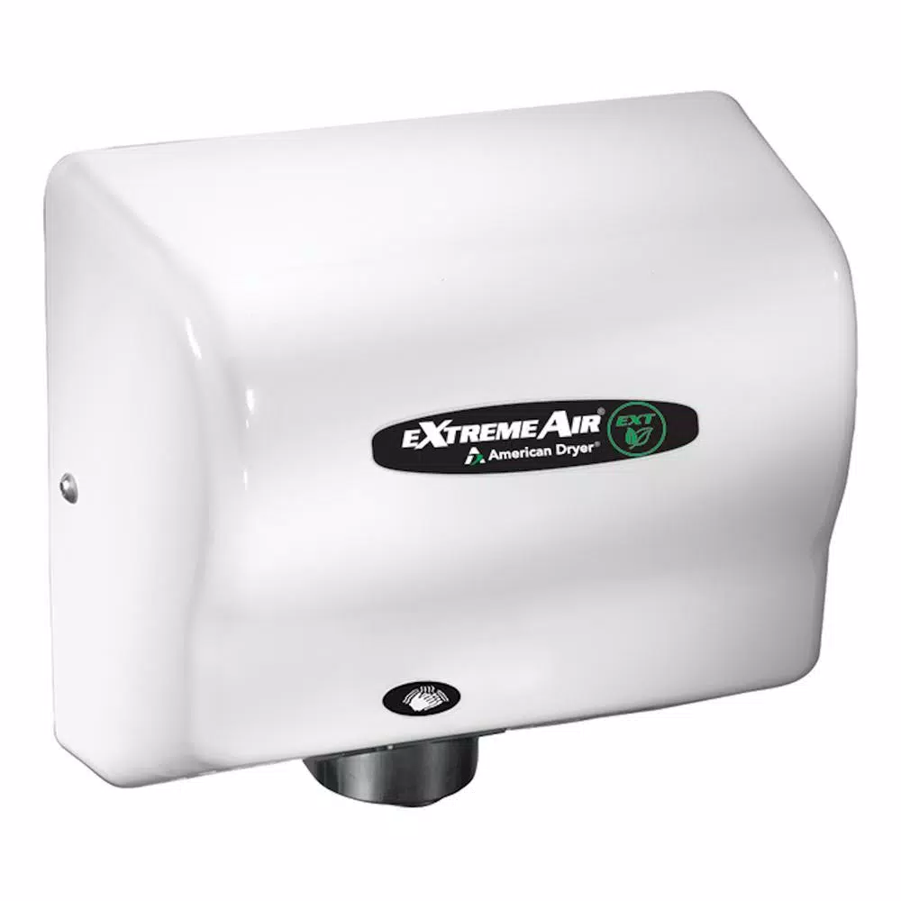 WORLD DRYER eXtremeAir EXT7-M Electric Hand Dryer, High-Speed Steel with White Epoxy Cover