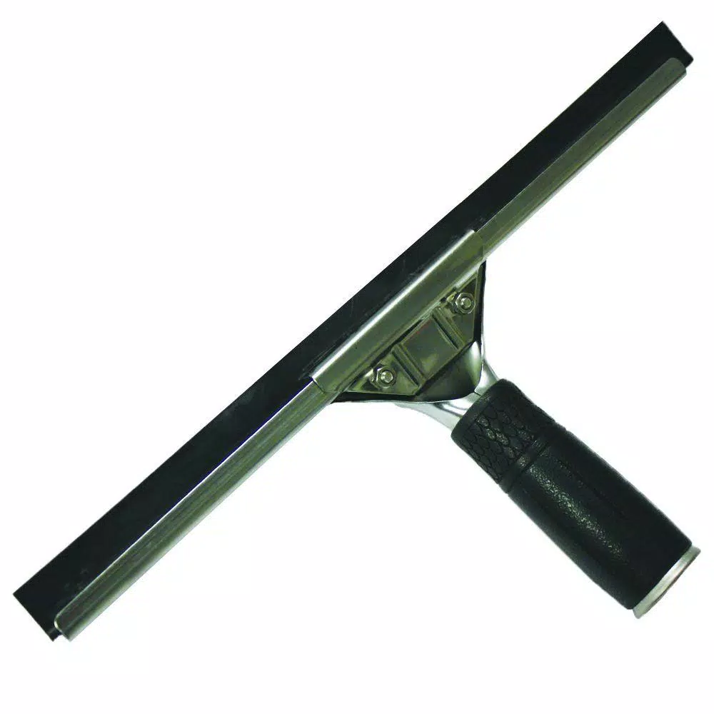 Unger PRO 12 in. Window Squeegee with Rubber Grip and Extra Blade