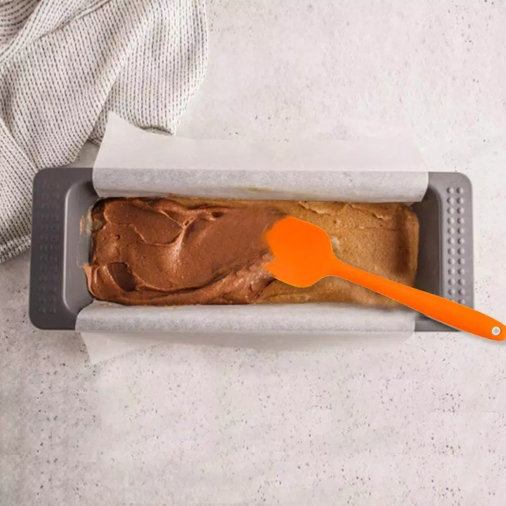 OVENTE Premium Silicone Spatula, Heat Resistant 500°F, Stainless Steel Core, Non-Stick, Orange