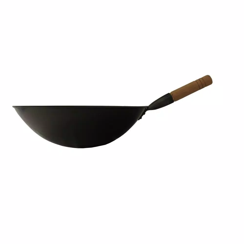 SPT 15.75 in. Cool Roll Iron Wok, Induction Ready, Black