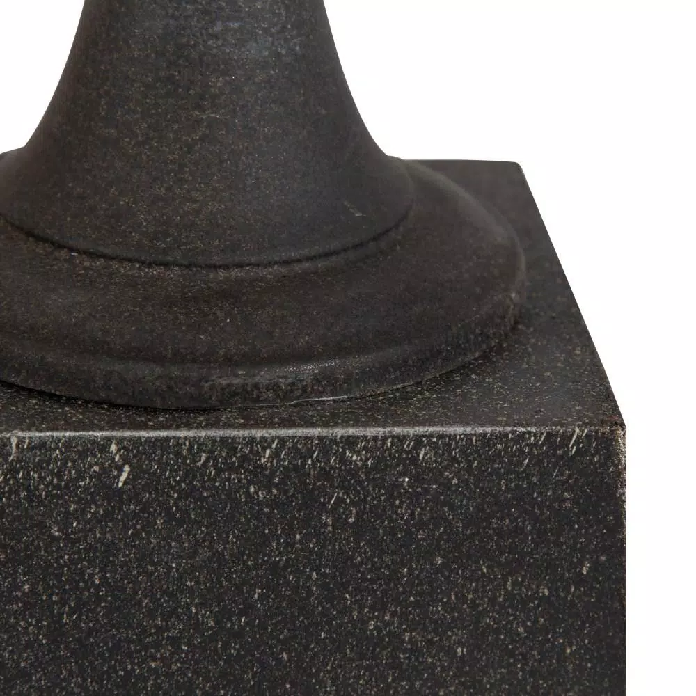Kate and Laurel Bedrick Black Wood and Metal Candle Holder Set of 3, Modern Farmhouse Pedestal Style