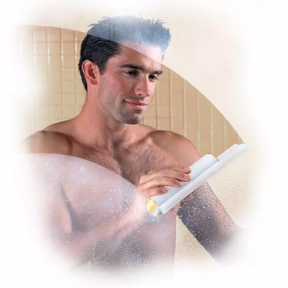 Cler'et Cleret Elite Dual Bladed Shower Squeegee with Chrome Trim - White