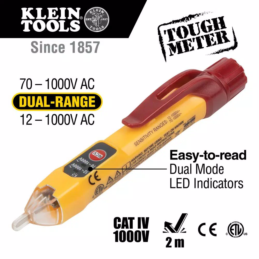 Klein Tools Dual Range Non-Contact Voltage Tester and 11-in-1 Multi-Bit Screwdriver Tool Set